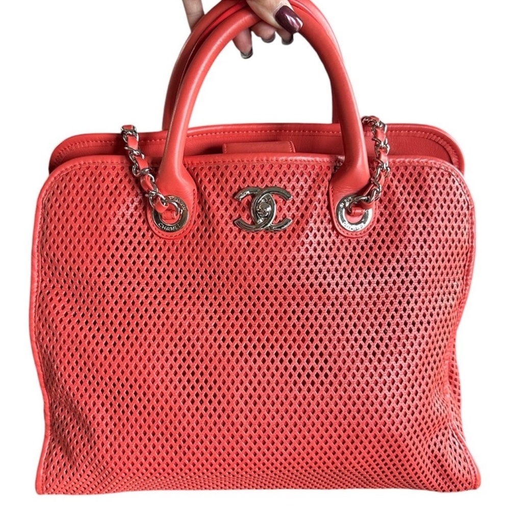 CHANEL Up In The Air Convertible Tote Bag in Red Authentic